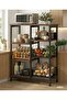 Multi-Function Multi-Layer Kitchen Storage Rack with Metal Frame and Microwave Holder - 4