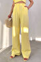 Pnt-07409 Yellow Polyviscon Fabric Palazzo Trousers