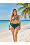 Women's Emerald Green Ethnic Pattern Large Size Bikini Suit Hzl25S-Lc3310