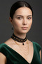 Gothic Punk Chain Pendant Necklace Choker Earring Set