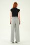 Gray Front Pleated Belt Piece Trousers 8399A - 5