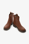 Tan Genuine Leather Side Zipper Non-Slip Sole Women's Boots - 4