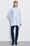 Basic Knitwear Tunic with Stitching Detail Blue - 3