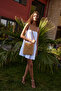 Strappy Mini Frill Dress White - 4