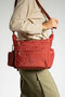 M 211 Krinkle Fabric Shoulder Bag – Rain Resistant – Tile Pattern with Removable Wallet