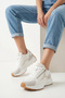 Lucia Vellini Ice White Women's Lace-Up High Sole Sneaker Sports Shoes - 8