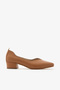 Taba Genuine Leather V-Cut Short Block Heeled Women's Shoes - 5