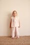 Pink Striped Cross Stripe Detailed Muslin Set with Scarf - 4