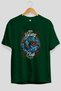 Jörmungandr Front Printed Green Oversize T-Shirt Men Women Cotton Crew Neck Tshirt