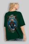 Freyja Back Printed Green Oversize T-Shirt Men's Women's Cotton Crew Neck T-Shirt - 4