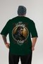 Viking Mythology 2 Back Printed Green Oversize T-Shirt Men Women Cotton Crew Neck T-Shirt