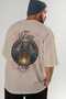 Odin 3 Back Printed Beige Oversize T-Shirt Men's Women's Cotton Crew Neck T-Shirt - 7