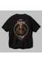 Freya Back Printed Black Oversize T-Shirt Men's Women's Cotton Crew Neck T-Shirt - 3