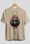 Odin 1 Front Printed Beige Oversize T-Shirt Men's Women's Cotton Crew Neck T-Shirt