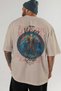 Heimdall Back Printed Beige Oversize T-Shirt Men's Women's Cotton Crew Neck T-Shirt - 5
