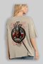 Thor 2 Back Printed Beige Oversize T-Shirt Men's Women's Cotton Crew Neck T-Shirt - 3