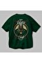 Viking Mythology 14 Back Printed Green Oversize T-Shirt Men Women Cotton Crewneck Tshirt - 3