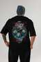 Skadi Back Printed Black Oversize T-Shirt Men's Women's Cotton Crew Neck T-Shirt