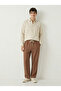 Men's Brown Linen Muslin Trousers Comfortable Fit Baggy Lightweight Fabric with Back Pockets - 8