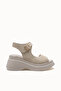 Quelaela Women's Sandals 0012906 Beige Textured Leather - 7