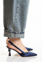 Women's Pointed Toe Open Back Buckle Elegant Stiletto Heeled Shoes