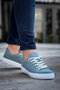 Kb-122 kuback baby blue suede high sole lace-up daily men's shoes - 2