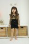 Girls Striped Long Sleeve Blouse & Denim Shorts 2 Piece Set-K018-Jlb-078 - 2