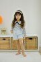 Girls Striped Long Sleeve Blouse & Denim Shorts 2 Piece Set-K018-Jlb-078 - 3