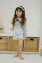 Girls Striped Long Sleeve Blouse & Denim Shorts 2 Piece Set-K018-Jlb-078