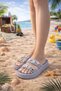 Stylish Design with Stones, Open Front, Beach, Pool, Garden, Sea, Summer, Thick Soled Daily Slippers - 2