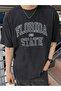 Florida State T-Shirt - Black Printed Crew Neck Short Sleeve Loose