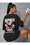 Love Never Fails -black, Printed, Crew Neck, Oversize, Short Sleeve, Boyfriend, Loose - 5