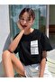 Hot Summer T-Shirt - Black Printed Oversize Crew Neck Short Sleeve Loose