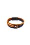 Orange Navy Blue Genuine Leather Men's Bracelet – Multi-Wrap Design – Magnetic Black Lock-1351 - 2