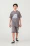 Top Front Middle Sailing Print Bottom Left Leg Print Boys' Shorts - T-Shirt Set