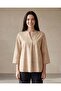 Women Beige Printed Woven Blouse