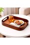 Rectangular Wooden Serving Tray with Woven Base