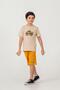 Top Front Middle Printed Bottom Left Leg Printed Boys' Shorts - T-Shirt Set - 2