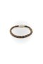 Terra Bronze Genuine Leather Men's Bracelet – Braided Design – Steel Magnet Lock-1337 - 2