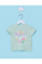 Infant Girls Green Printed T-Shirt
