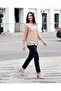 Women Beige Printed Woven Blouse - 2