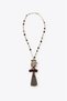 Natural Stone Detailed Long Necklace – Bohemian Vintage Design Figured Women's Necklace - 5
