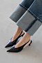 Alez Women's Wrinkled Leather Heeled Shoes Black - 4