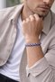 Royal Lilac Genuine Leather Men's Bracelet – Braided Design – Steel Magnet Lock-1334