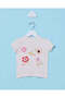 Infant Girls White Printed T-Shirt
