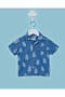 Infant Boys Blue Denim Printed Casual Set (2 Piece) - 3