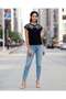 Women Black Burnout Detailed Jersey Top - 2