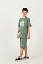 Top Front Middle Sailing Print Bottom Left Leg Print Boys' Shorts - T-Shirt Set - 2