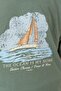 Top Front Middle Sailing Print Bottom Left Leg Print Boys' Shorts - T-Shirt Set - 3