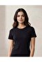 Women Black Solid T-Shirt - 4